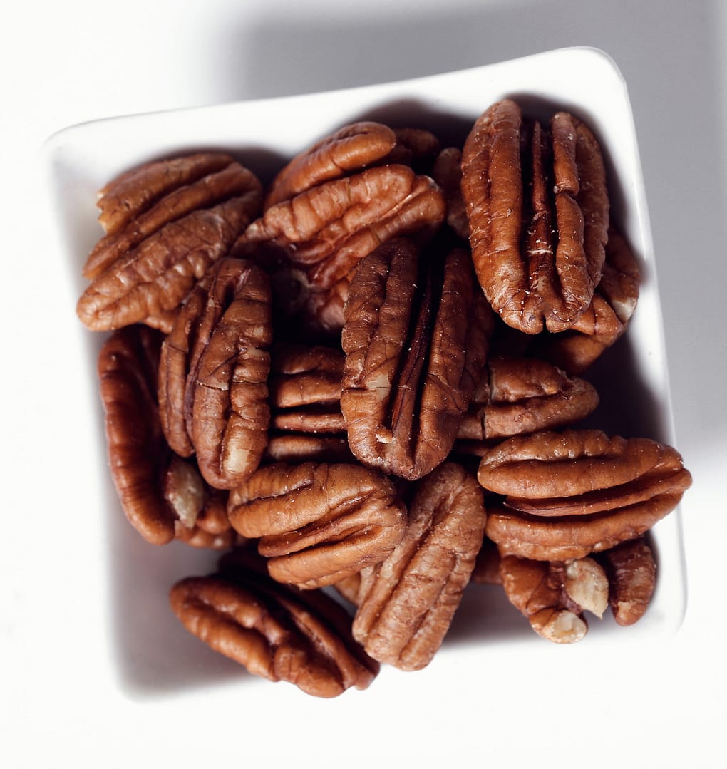 Pecans in a dish