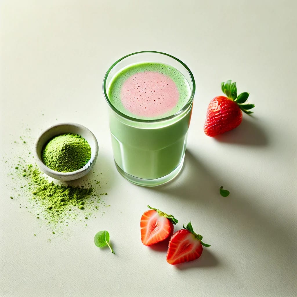 Strawberry matcha smoothie