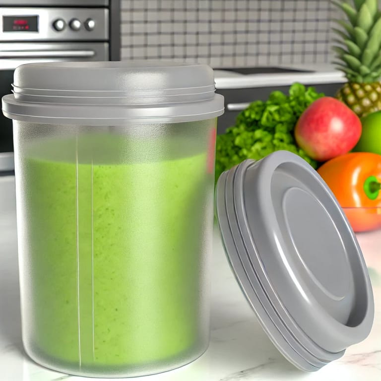 freezer safe container with smoothie inside